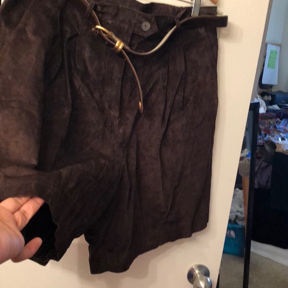 NWT. Plus Size Brown Suede Shorts - Picture 2 of 3